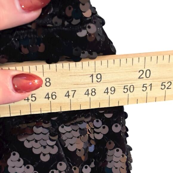 Torrid Black Sequin Velour Midi Dress Pockets Size 12 Cocktail Party Holiday - Picture 13 of 16